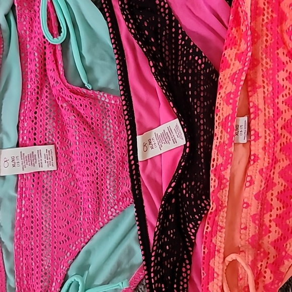 3x STUNNING OP CROCHET CHEVRON NEON STRING BIKINIS - Picture 5 of 14